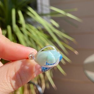 dainty blue wire ring